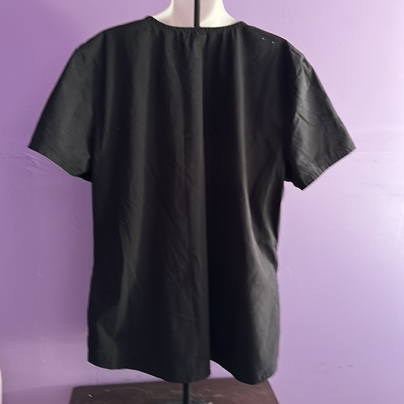 Scrubstar Scrub Top Black XL Short Sleeve V-Neck Medical Uniform Workwear - Picture 2 of 3